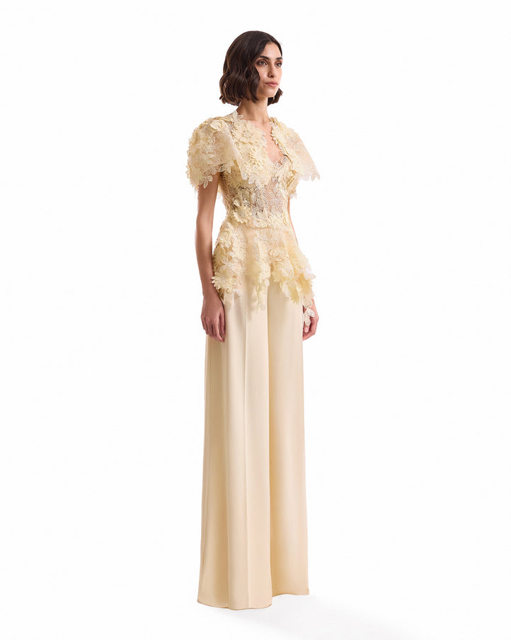 Gemy Maalouf 3D Floral Corset Set No. 7984TP7997TR7983BL