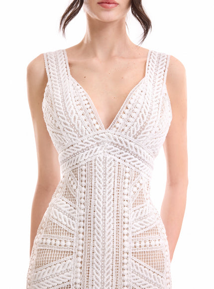 Gemy Maalouf Geometric Fitted Dress No. 7990SD