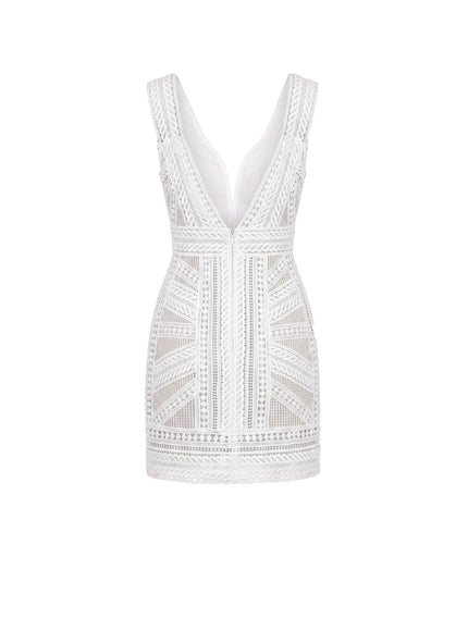 Gemy Maalouf Geometric Fitted Dress No. 7990SD