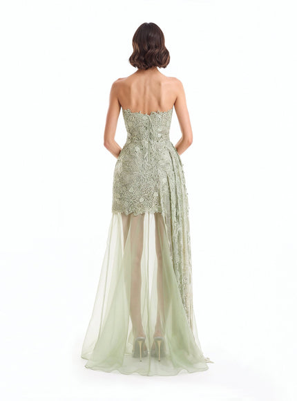 Gemy Maalouf Guipure Cage Gown No. 7993SD8007LS