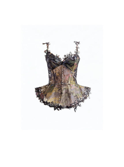 Gemy Maalouf Embroidered Peplum Corset Set
