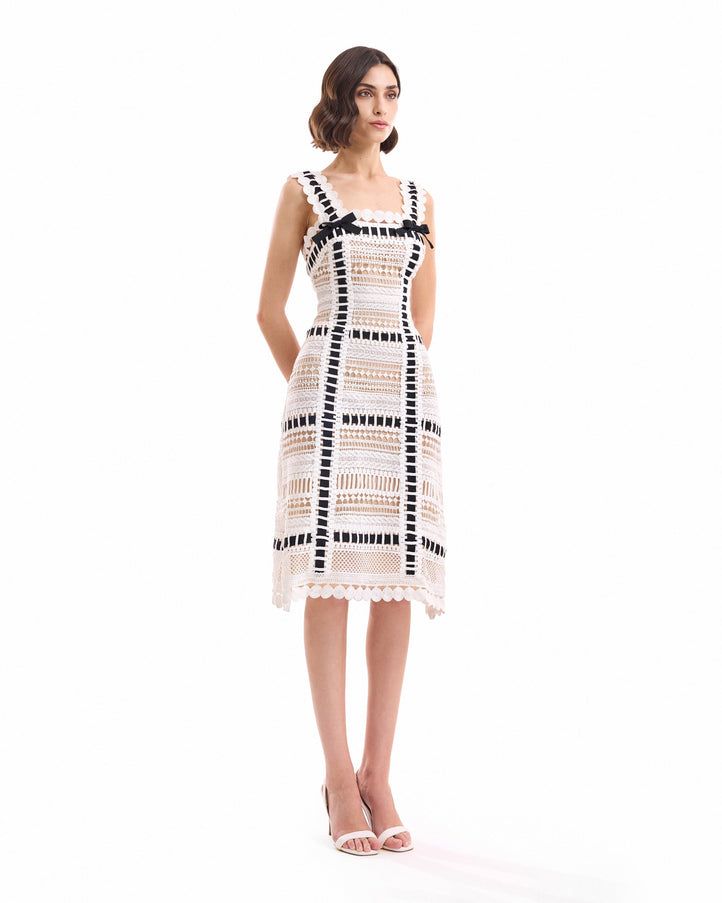 Gemy Maalouf Ribbon Detail Midi Dress