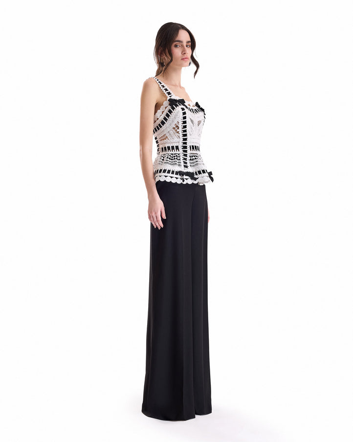 Gemy Maalouf Ribbon Detail Peplum Set