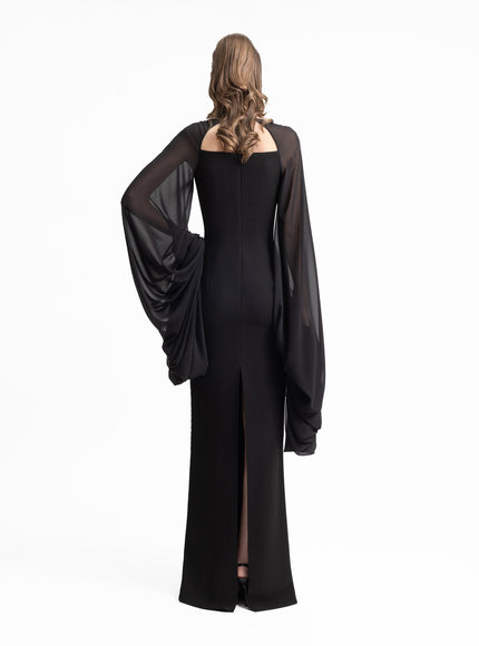 Gemy Maalouf Beaded Gown With Puffed Sleeves