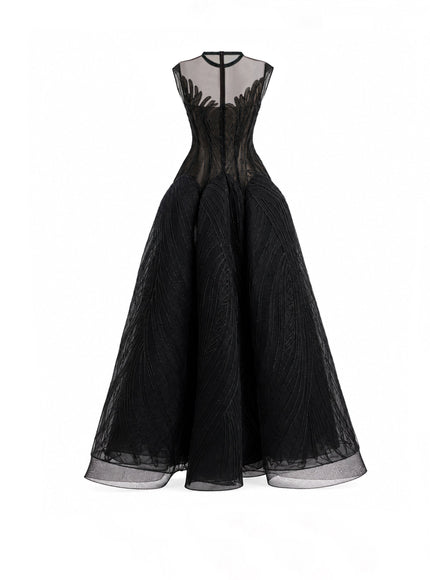 Gemy Maalouf Corseted Sculptural Hip Gown