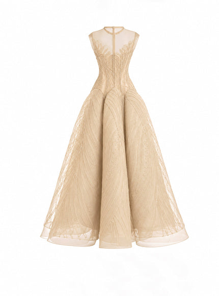 Gemy Maalouf Corseted Sculptural Hip Gown