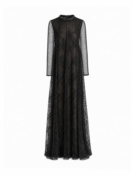 Gemy Maalouf Embroidered Net Lace Gown