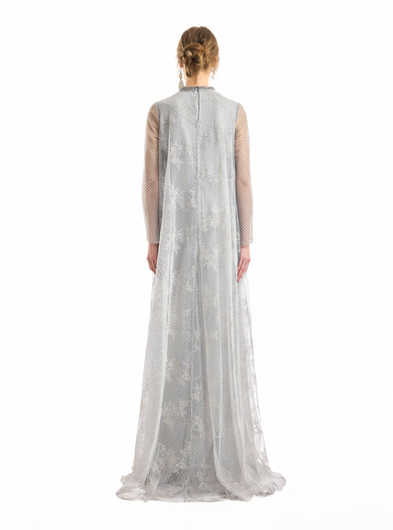 Gemy Maalouf Embroidered Net Lace Gown
