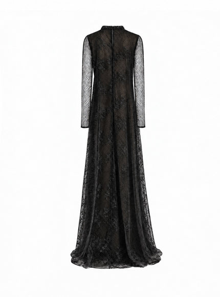 Gemy Maalouf Embroidered Net Lace Gown