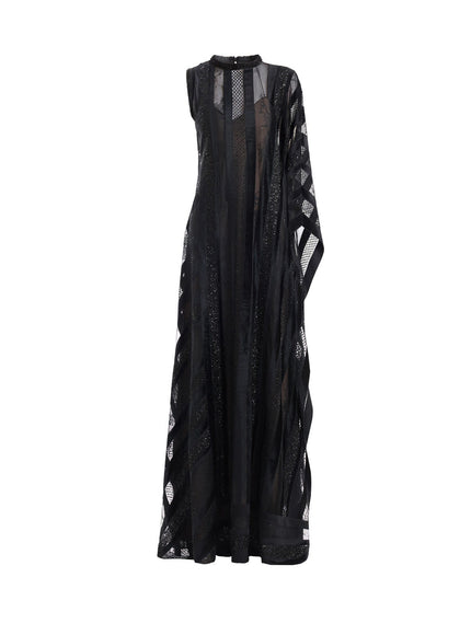 Gemy Maalouf Asymmetrical One-Sleeve Beaded Gown