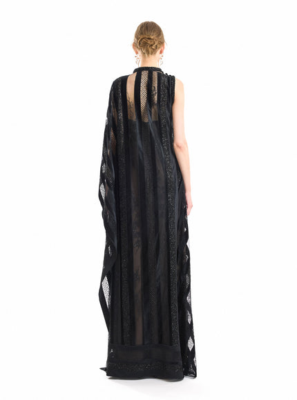 Gemy Maalouf Asymmetrical One-Sleeve Beaded Gown