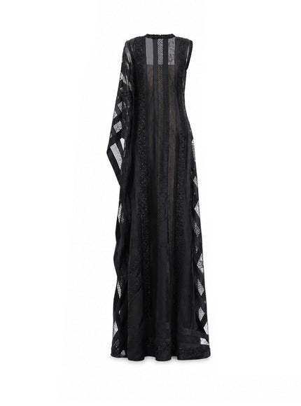 Gemy Maalouf Asymmetrical One-Sleeve Beaded Gown