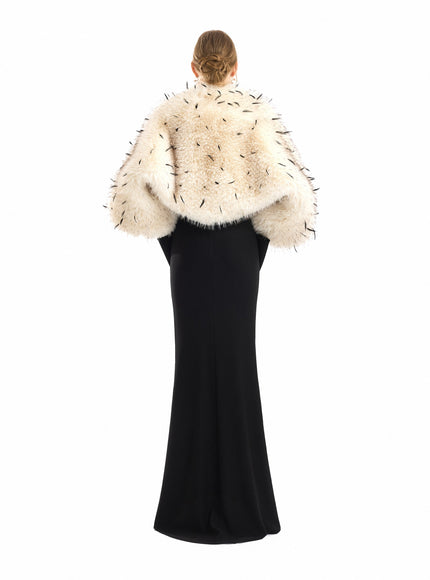 Gemy Maalouf Feathered Fur Bolero