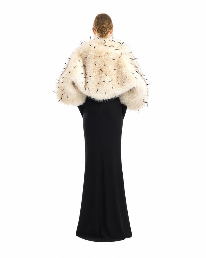 Gemy Maalouf Feathered Fur Bolero