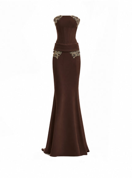 Gemy Maalouf Strapless Beaded Gown No. 7945