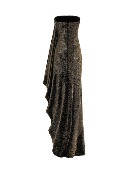 Gemy Maalouf Sequined Crystal Neckline Gown