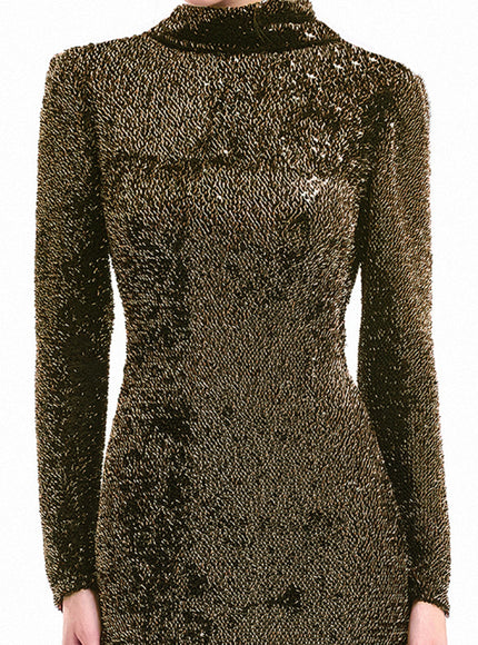 Gemy Maalouf Beaded Open-Back Slim Gown