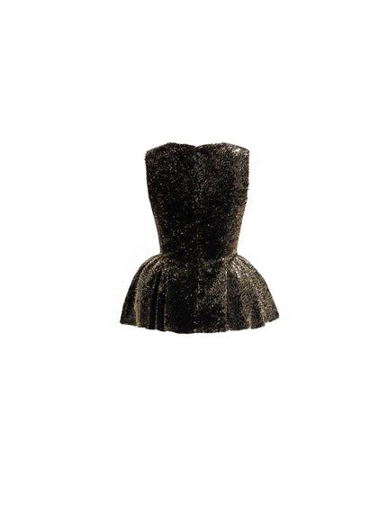 Gemy Maalouf Square-Neck Peplum Top