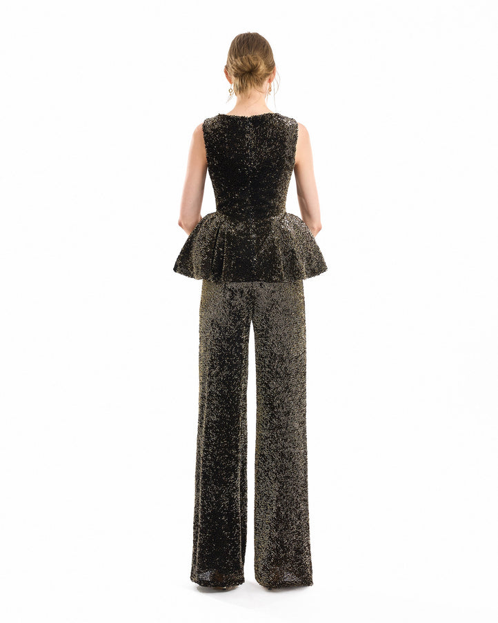 Gemy Maalouf High-Waisted Sculpted Trousers Olive
