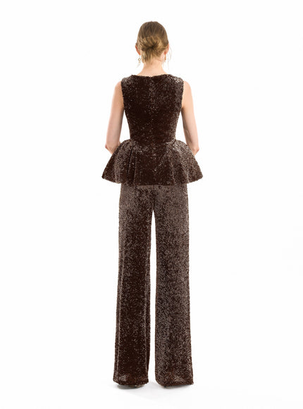 Gemy Maalouf Square-Neck Peplum Top