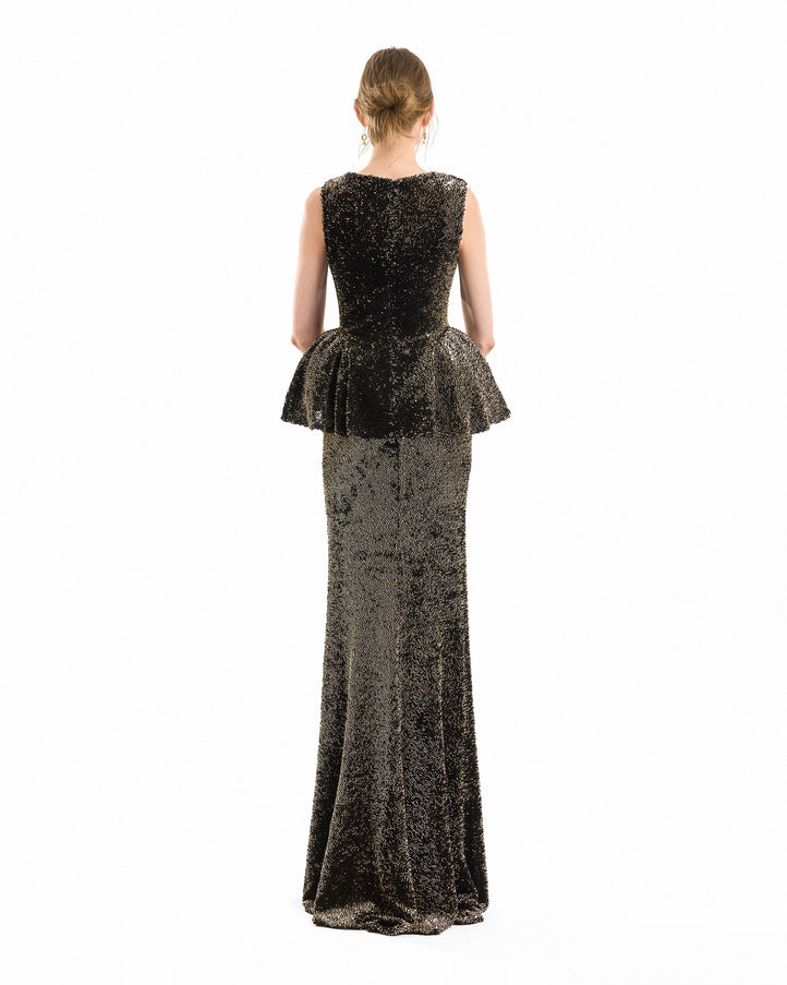 Gemy Maalouf Square-Neck Peplum Top