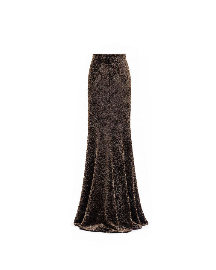 Gemy Maalouf Sequined Slim Long Skirt - back