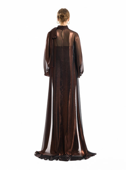 Gemy Maalouf Bishop Sleeve Bow Scarf Blouse - detail