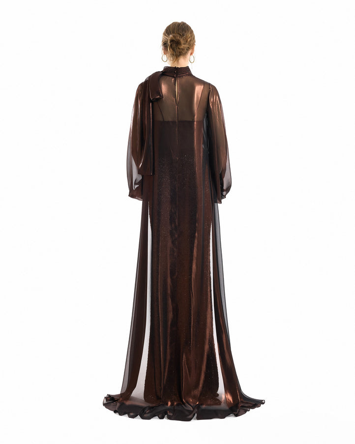 Gemy Maalouf Bishop Sleeve Bow Scarf Blouse