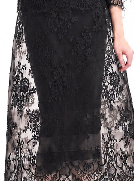 Gemy Maalouf Lace Cage Midi Skirt