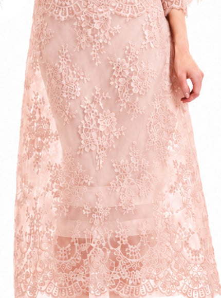 Gemy Maalouf Lace Cage Midi Skirt