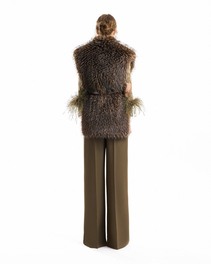 Gemy Maalouf Belted Fur Gilet