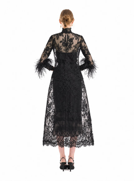 Gemy Maalouf Lace Cage Midi Skirt