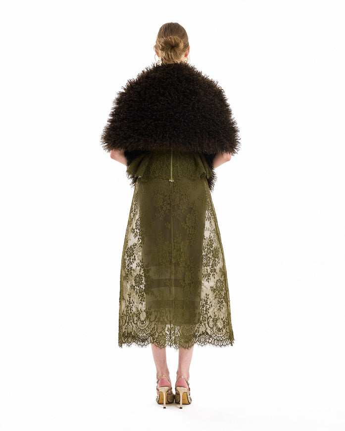 Gemy Maalouf Voluminous Fur Shoulder Bolero
