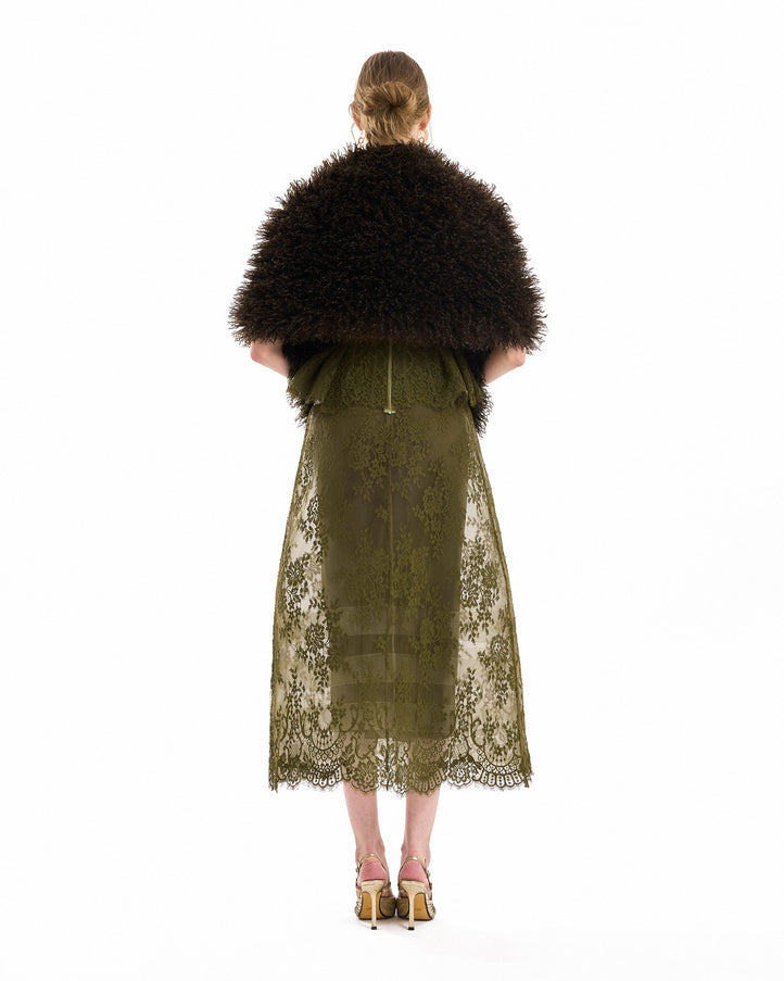 Gemy Maalouf Voluminous Fur Shoulder Bolero