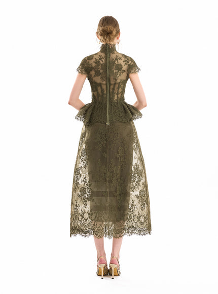 Gemy Maalouf Sculpted Peplum Corset Top