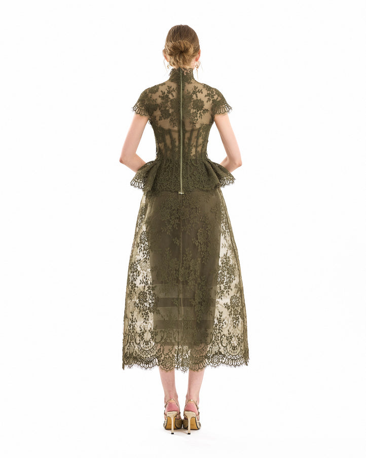 Gemy Maalouf Sculpted Peplum Corset Top