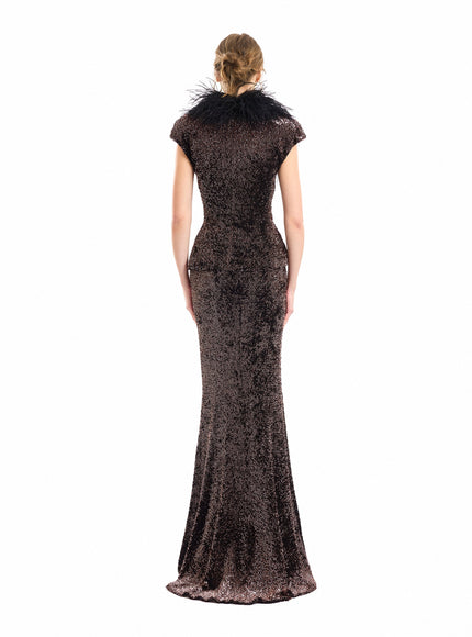 Gemy Maalouf Sequined Slim Long Skirt - front alternate