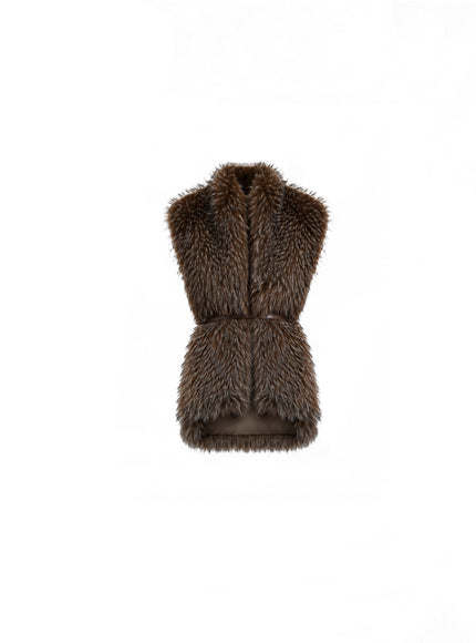 Gemy Maalouf Belted Fur Gilet