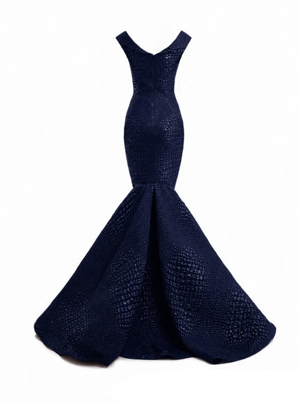 Gemy Maalouf Mermaid Textured Embellished Gown