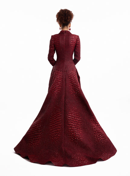 Gemy Maalouf Textured V-Neck Gown