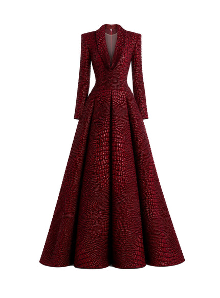 Gemy Maalouf Textured V-Neck Gown