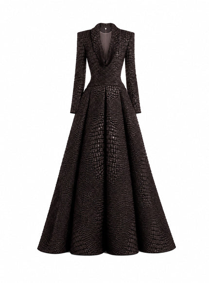 Gemy Maalouf Textured V-Neck Gown