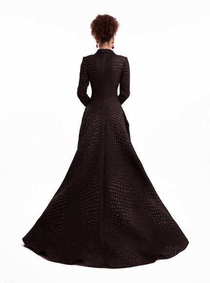 Gemy Maalouf Textured V-Neck Gown