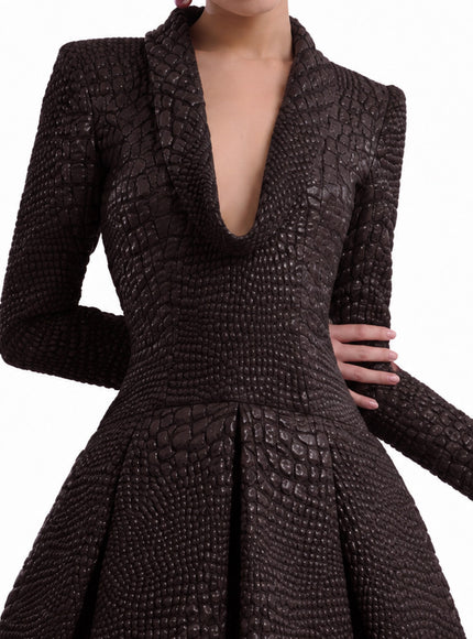 Gemy Maalouf Textured V-Neck Gown