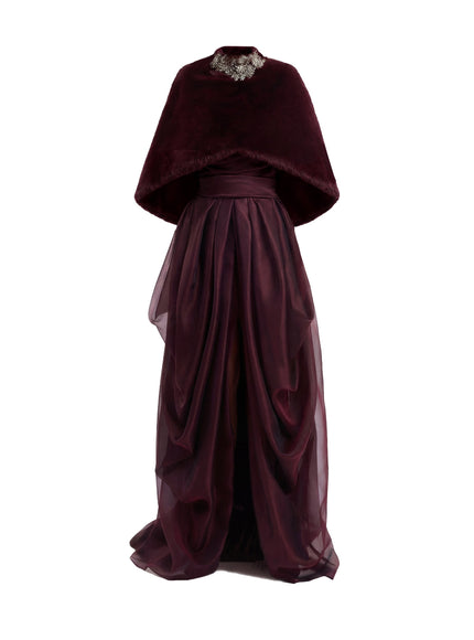 Gemy Maalouf Strapless Draped Gown With Bolero