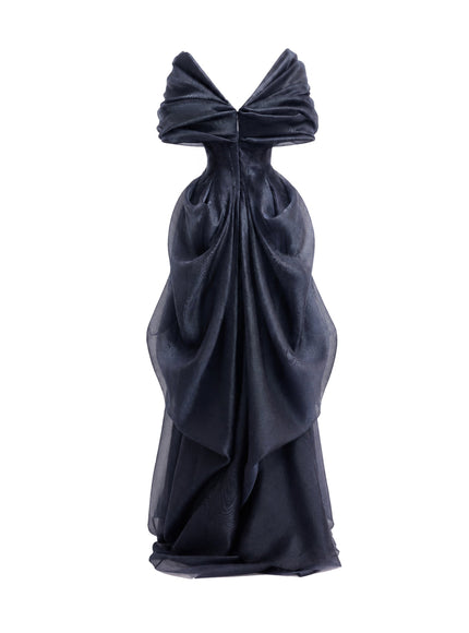 Gemy Maalouf Draped V-Neck Corset Gown