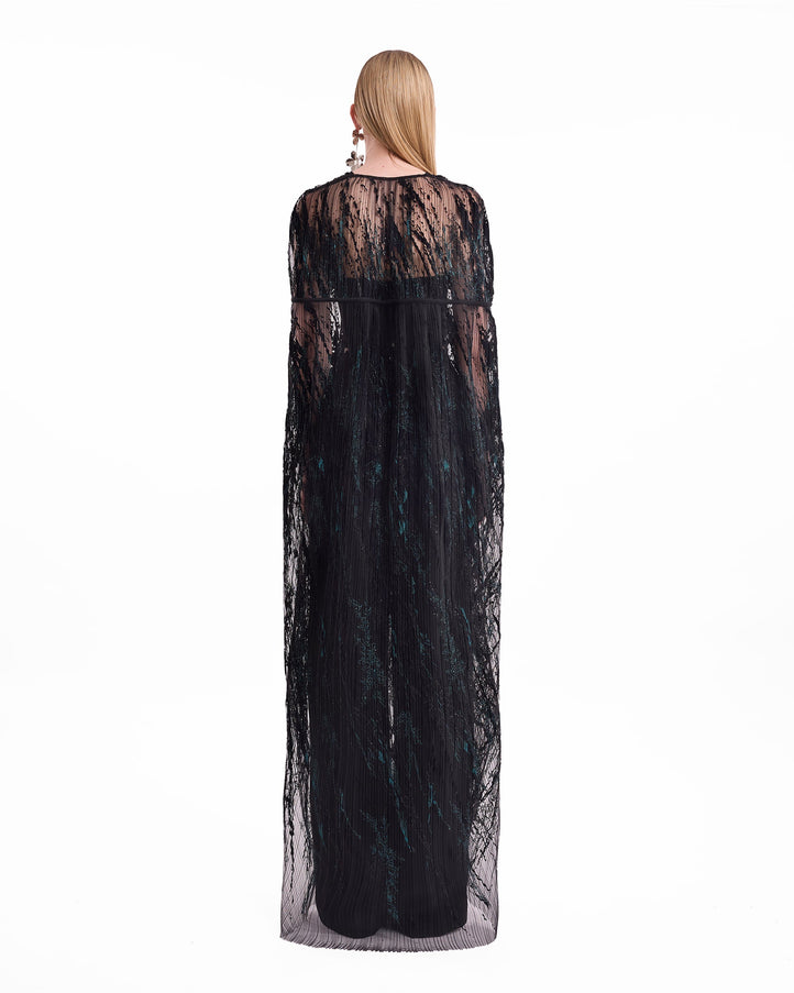 Gemy Maalouf Sheer Tulle Cape Set