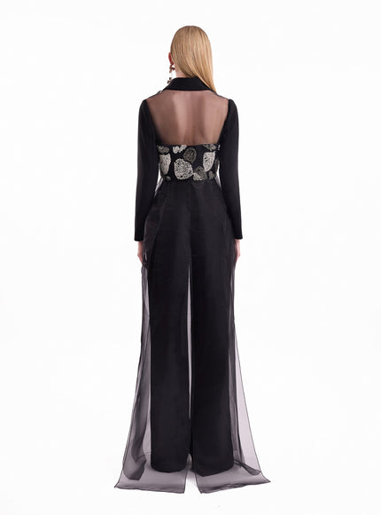 Gemy Maalouf Beaded Shirt Trouser Set