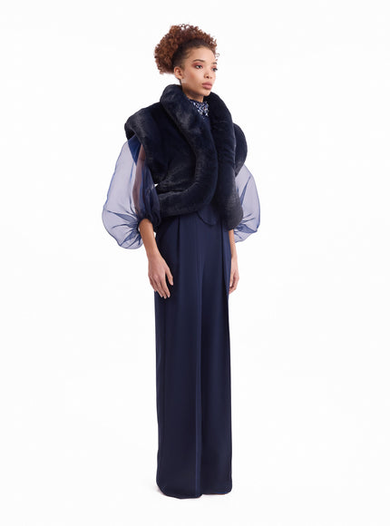 Gemy Maalouf Embellished High-Neck Set No. 7919TP7918TR7910BL