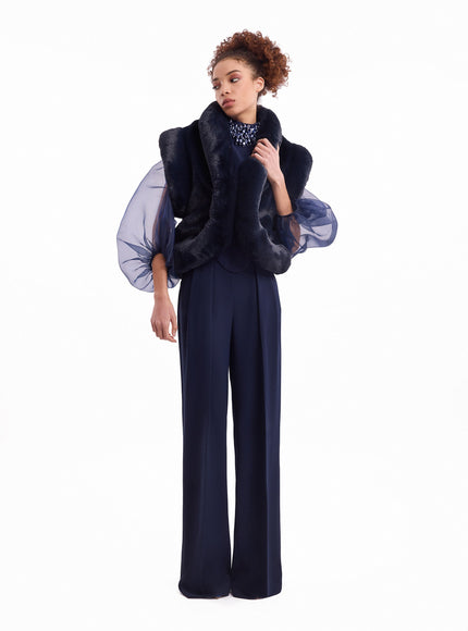 Gemy Maalouf Embellished High-Neck Set No. 7919TP7918TR7910BL